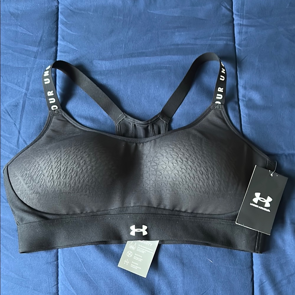 Under Armour Black Sports Bra with Molded Cups and Adjustable Straps
